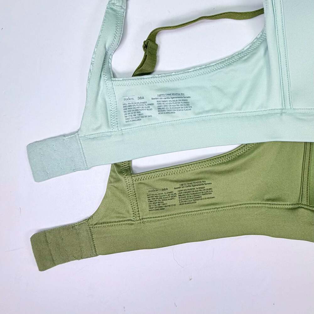 Auden Lightly Lined Wirefree Bra - Set of 2 (Green and Mint Lace) - Picture 4 of 5